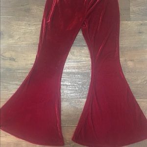 halloween outfit!! Red Velvet Bell Bottoms